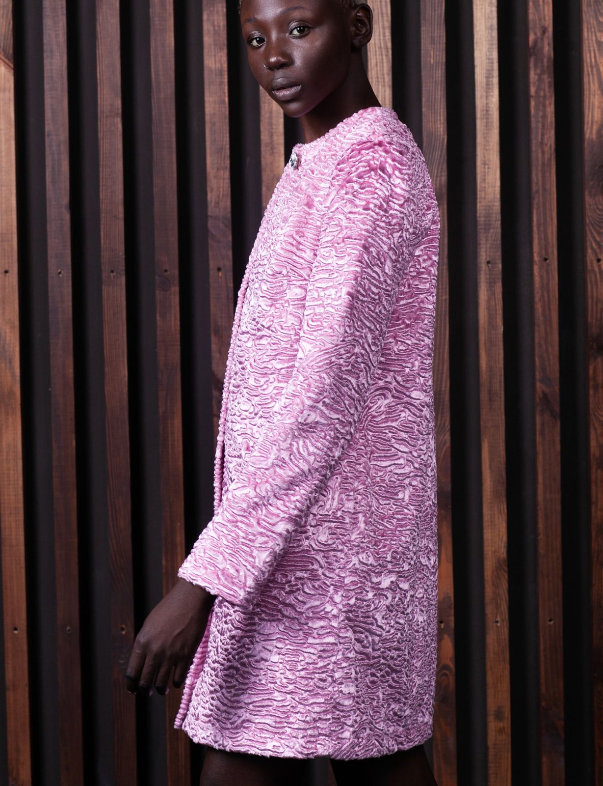 Photo #2 - Coat eco fur Tissavel - astrakhan quartz