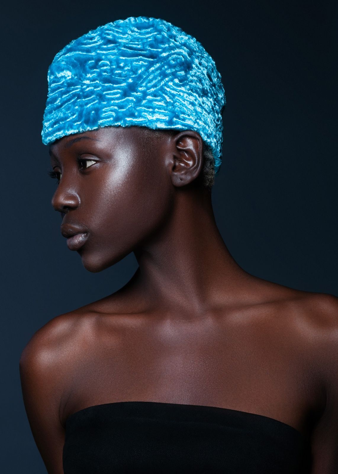 Photo #1 - Forage cap eco fur Tissavel - astrakhan aquamarine