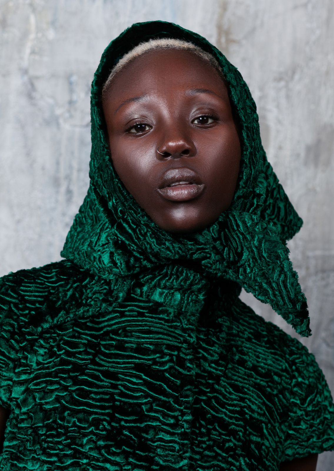 Photo #2 - Kerchief eco fur Tissavel - astrakhan emerald