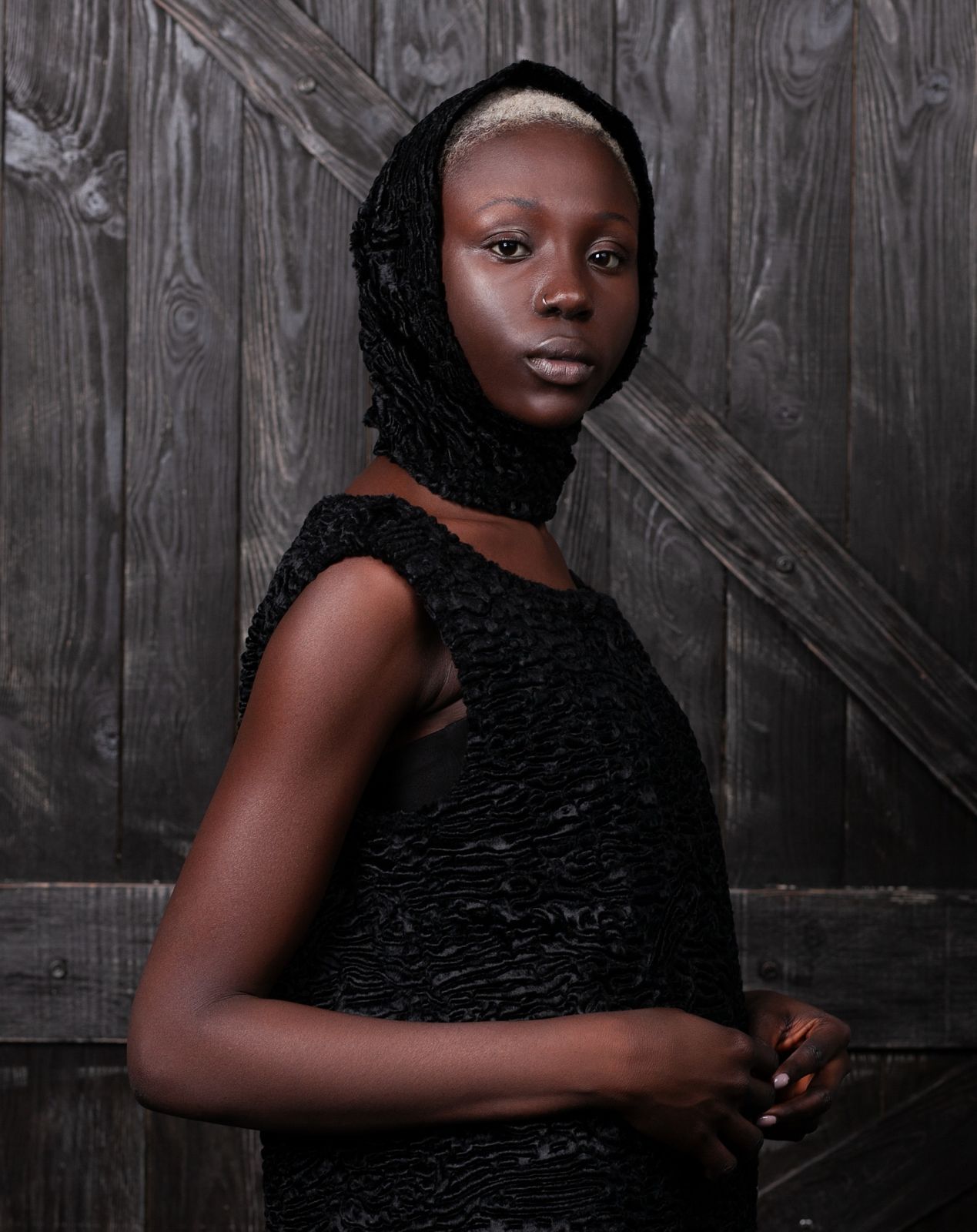 Photo #2 - Kerchief eco fur Tissavel - astrakhan obsidian