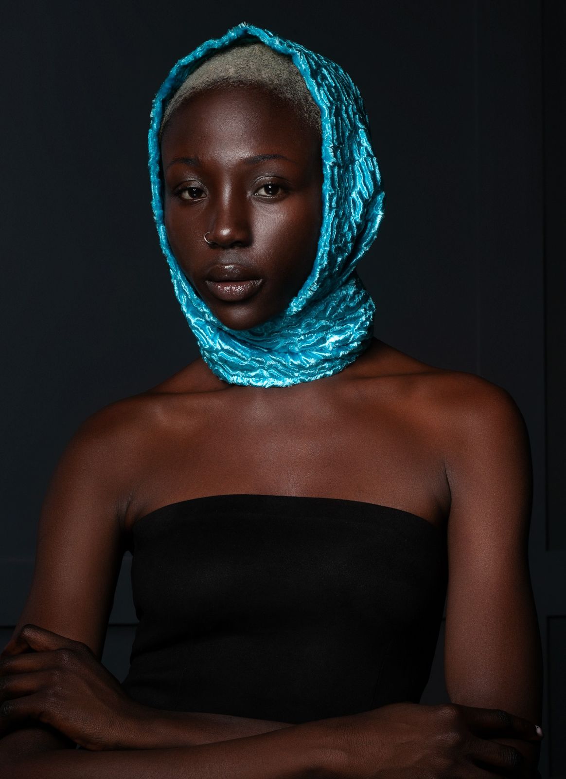 Photo #1 - Kerchief eco fur Tissavel - astrakhan aquamarine