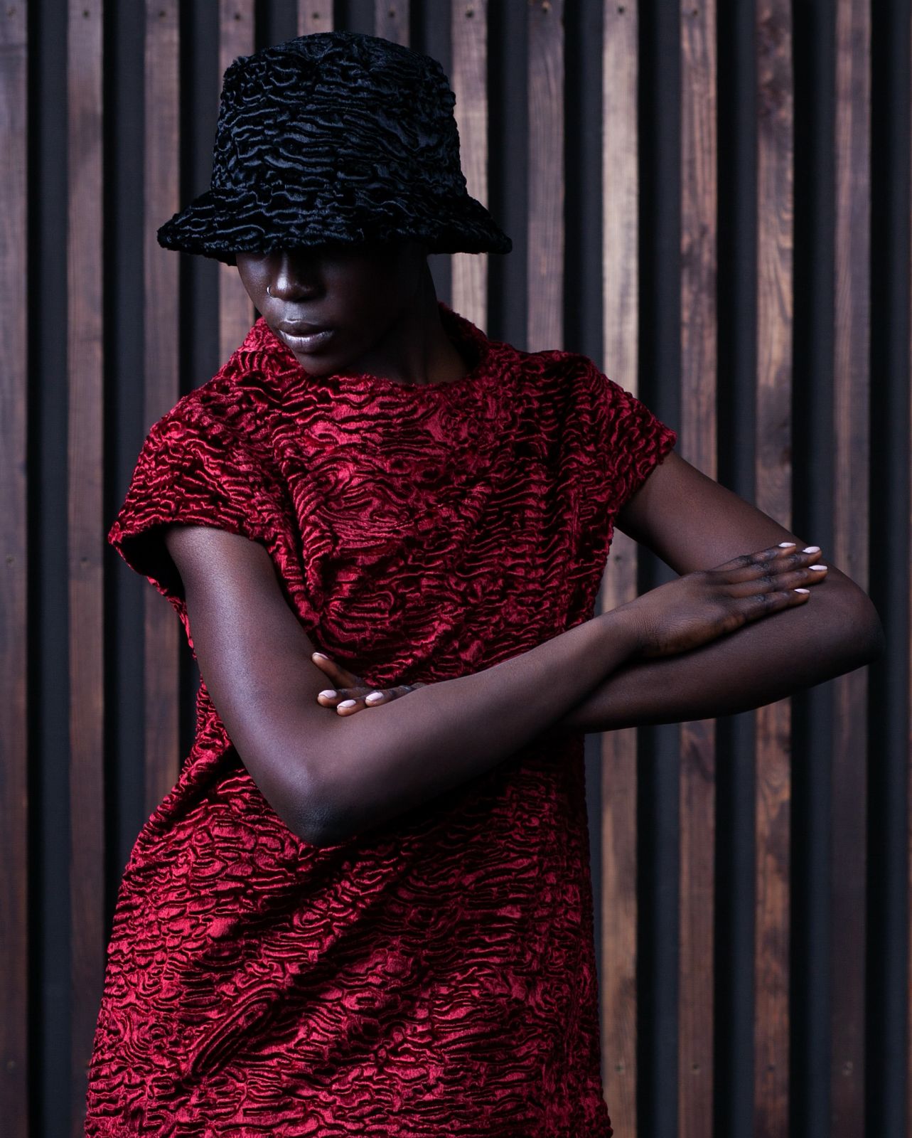 Photo #2 - Bucket hat eco fur Tissavel - astrakhan obsidian