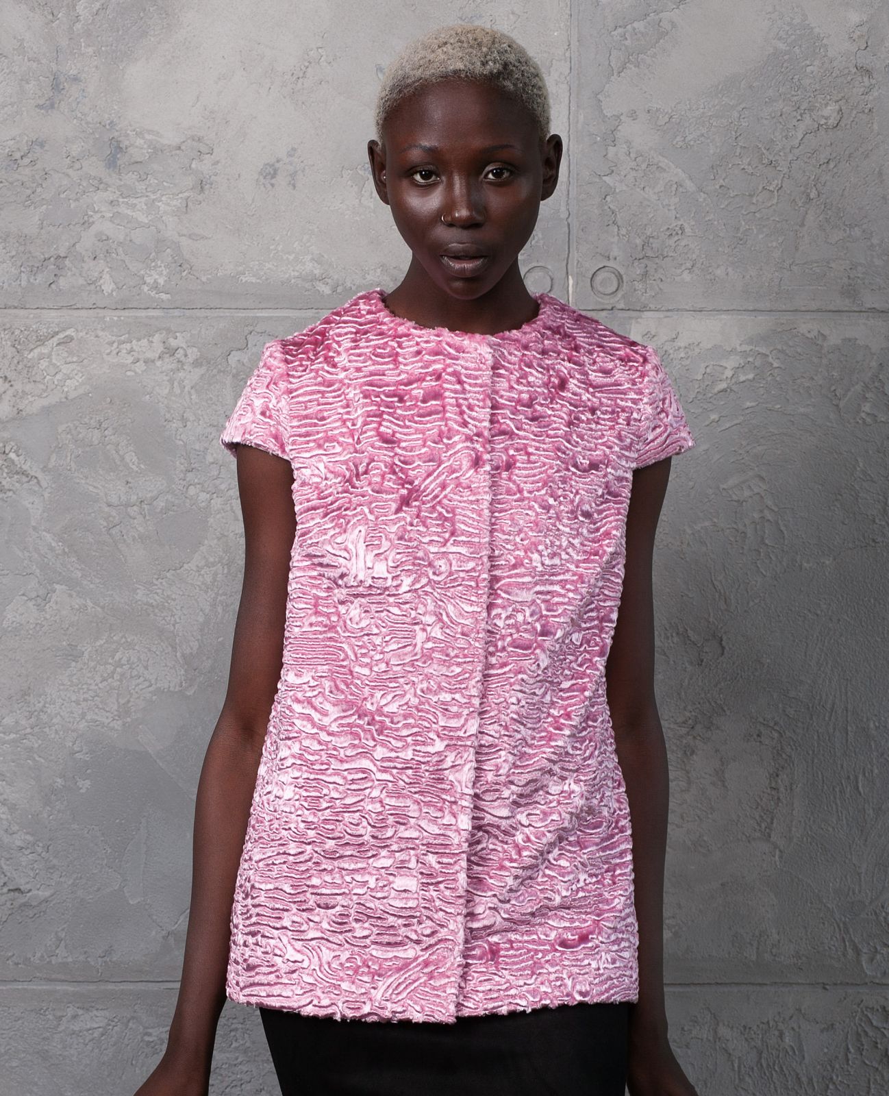 Photo #1 - Vest eco fur Tissavel - astrakhan quartz