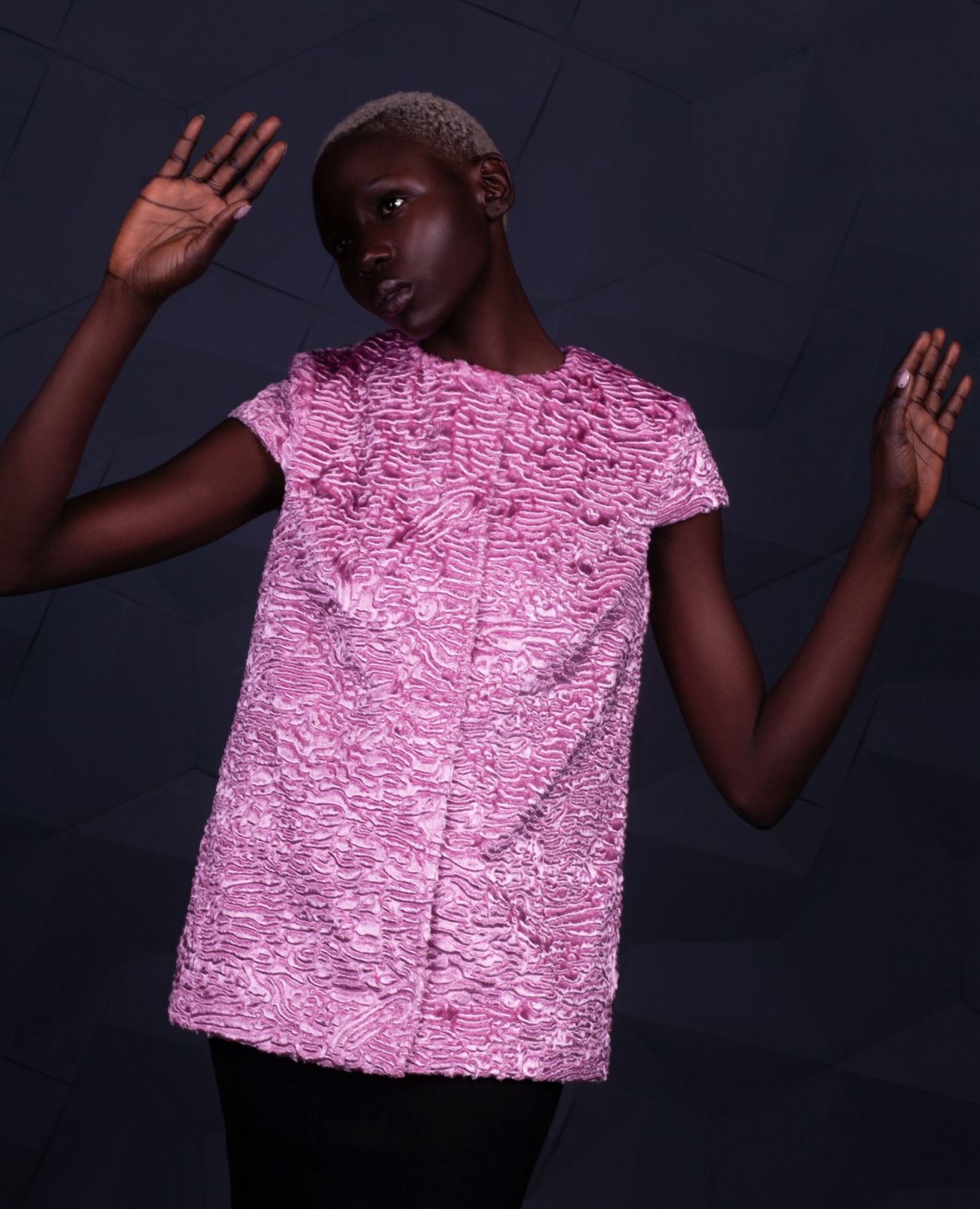 Photo #3 - Vest eco fur Tissavel - astrakhan quartz