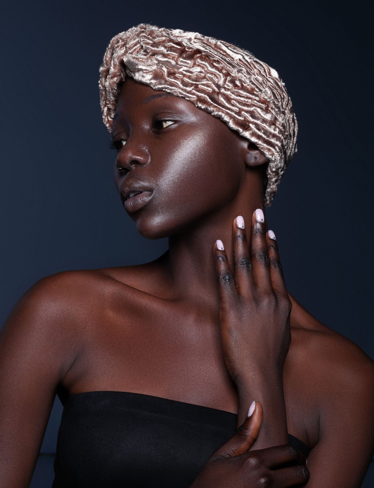 Photo #1 - Turban eco fur Tissavel - astrakhan onyx