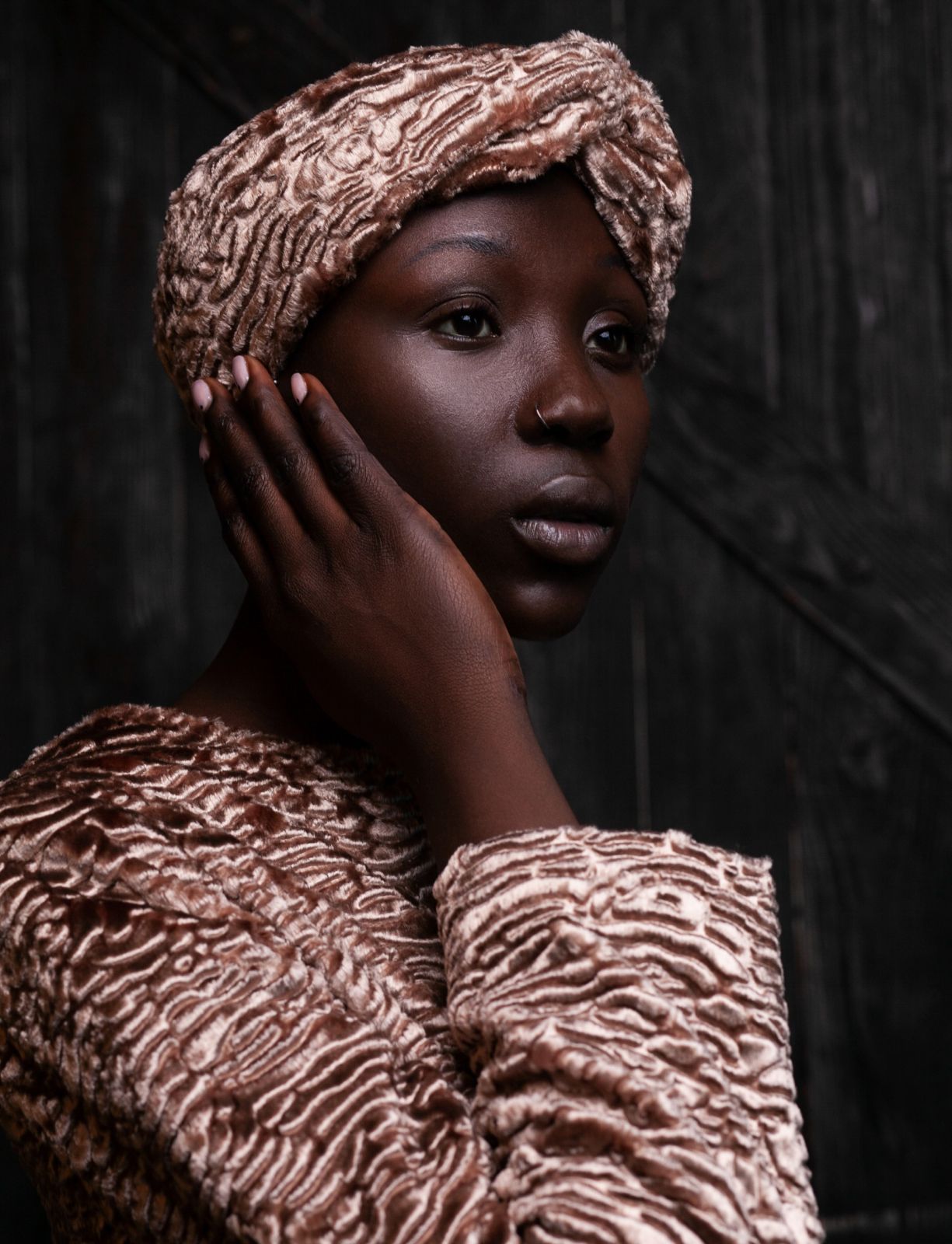 Photo #2 - Turban eco fur Tissavel - astrakhan onyx