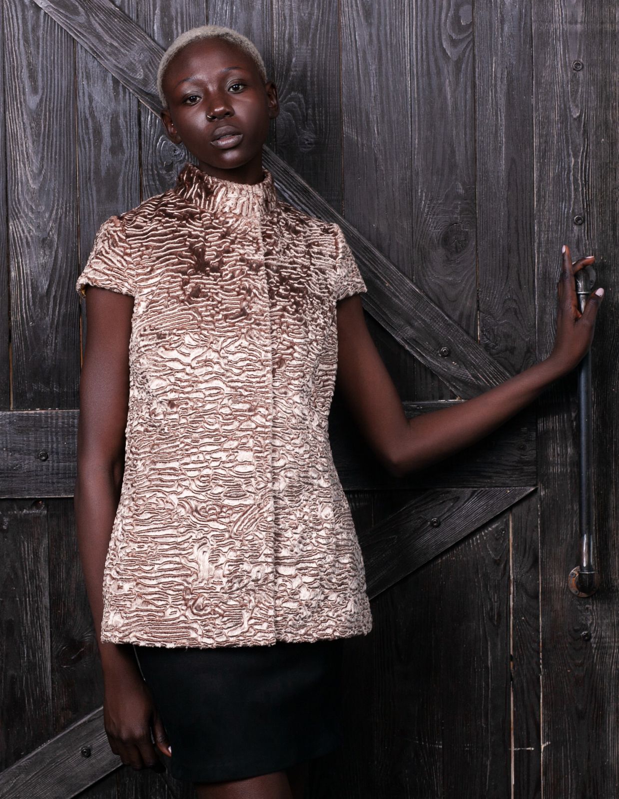 Photo #1 - Vest eco fur Tissavel - astrakhan onyx