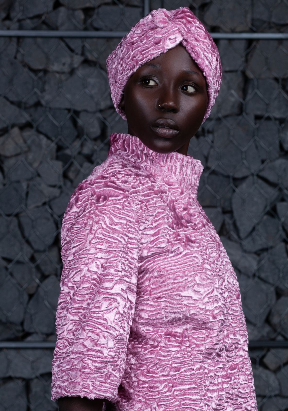 Photo #2 - Turban eco fur Tissavel - astrakhan quartz