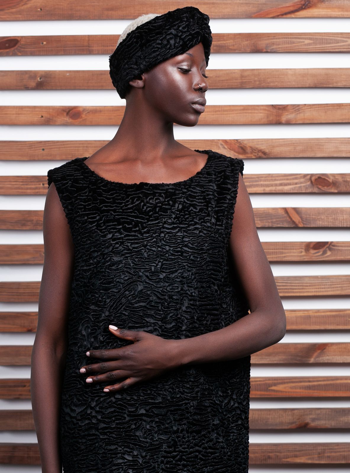 Photo #2 - Turban eco fur Tissavel - astrakhan obsidian