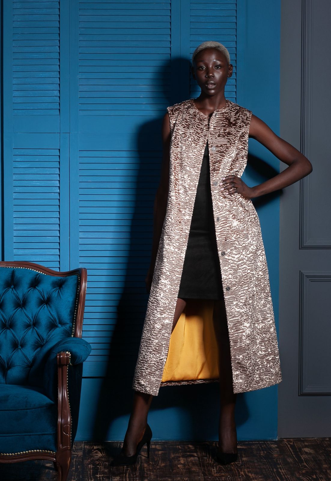 Photo #2 - Vest eco fur Tissavel - astrakhan onyx