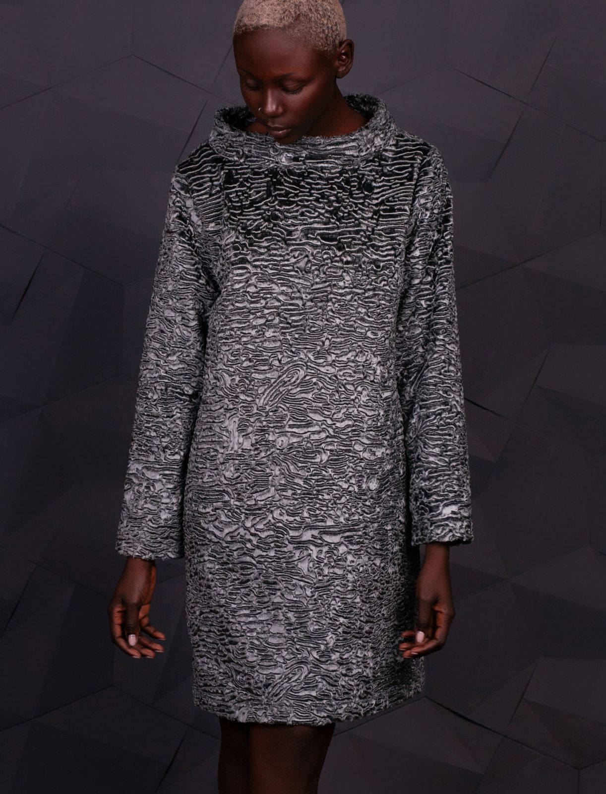 Photo #3 - Sweater eco fur Tissavel - astrakhan marengo