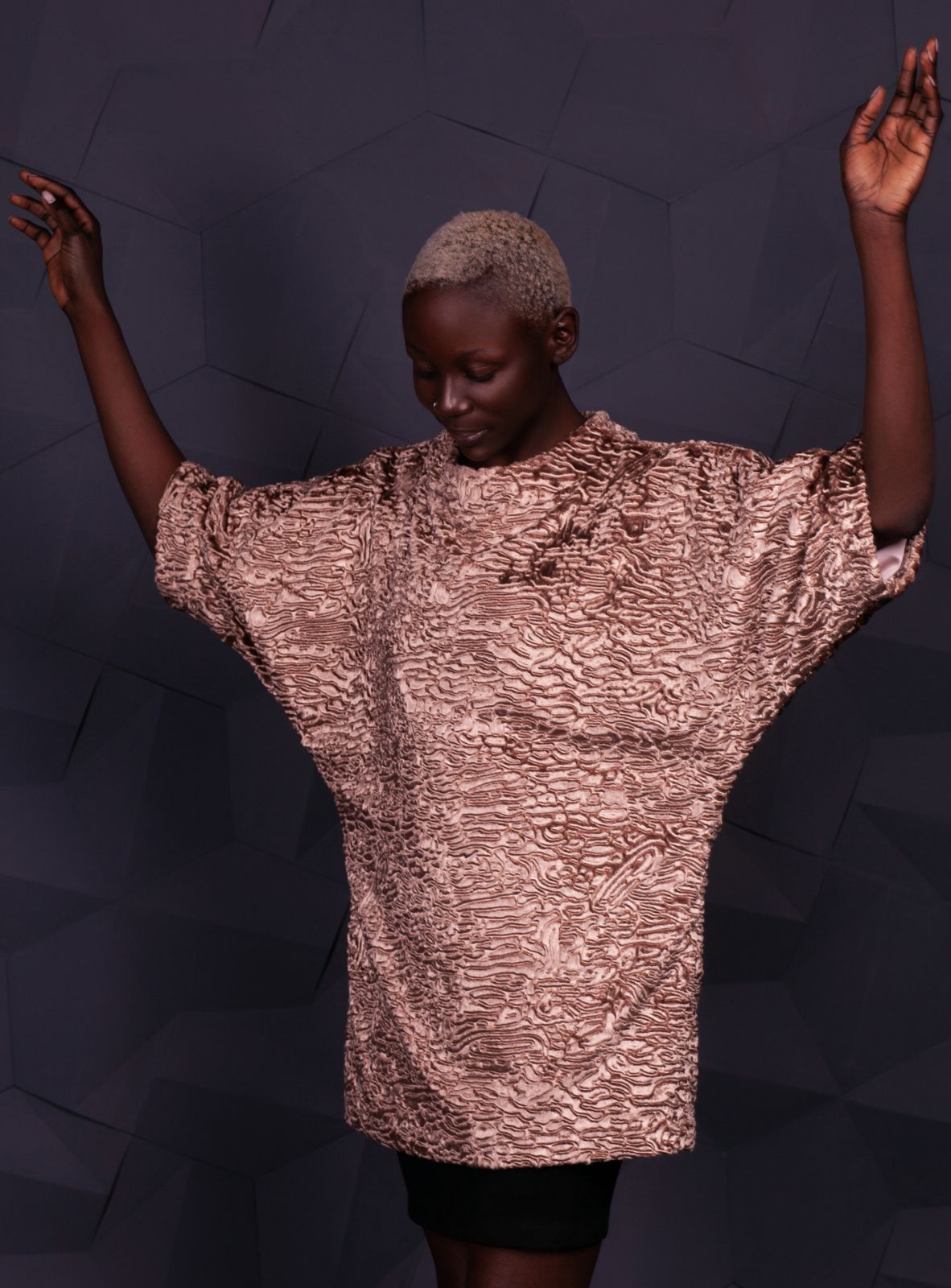 Photo #3 - Sweater eco fur Tissavel - astrakhan onyx