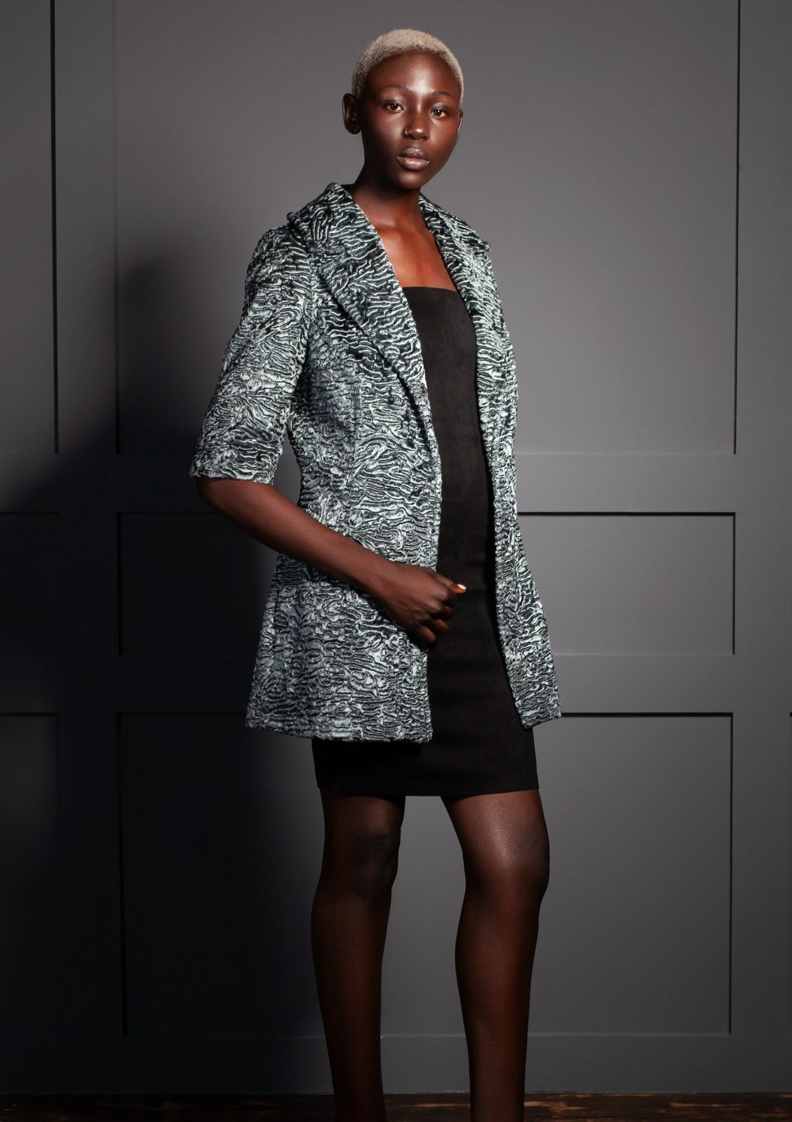 Photo #2 - Jacket eco fur Tissavel - astrakhan marengo