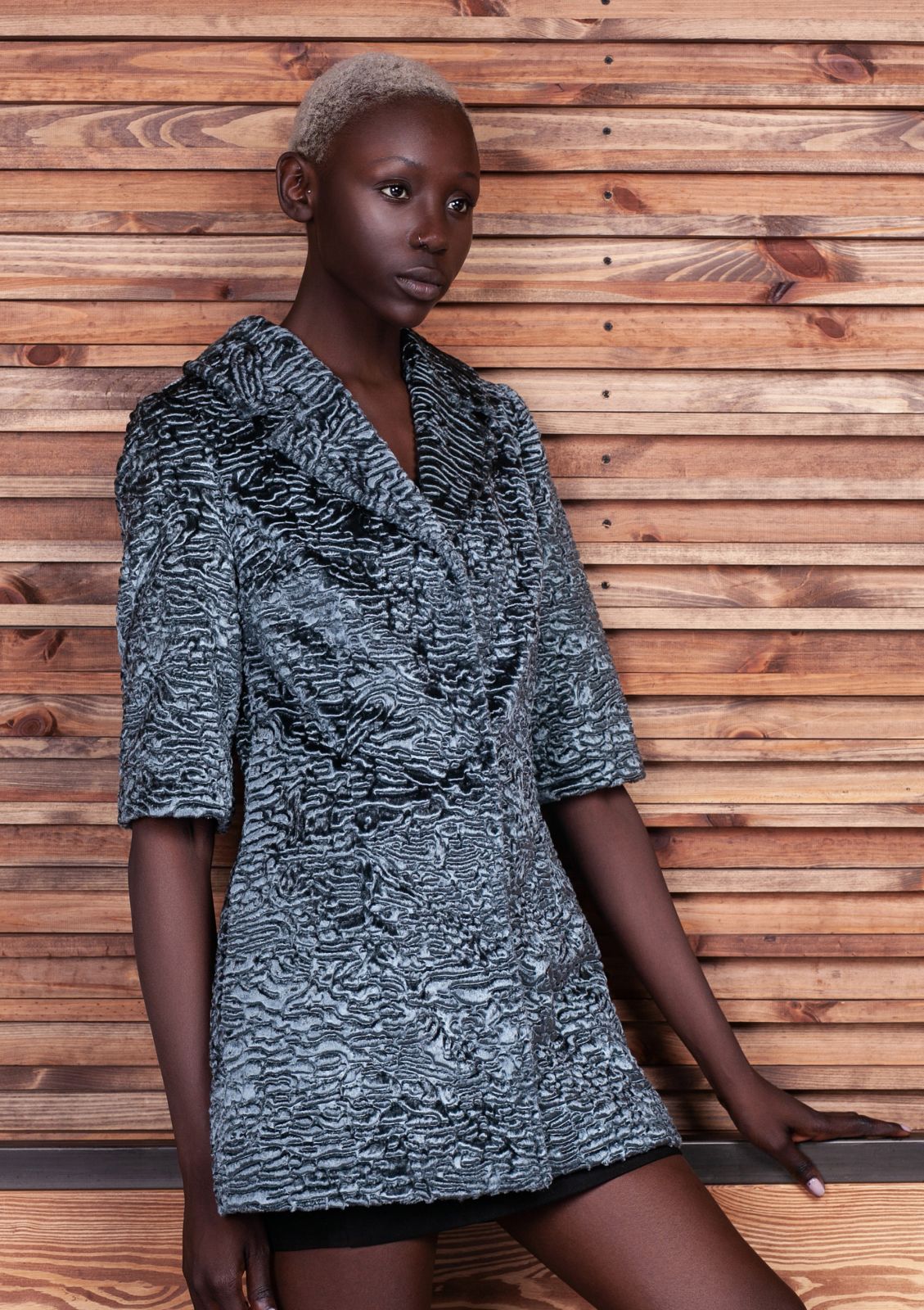 Photo #3 - Jacket eco fur Tissavel - astrakhan marengo