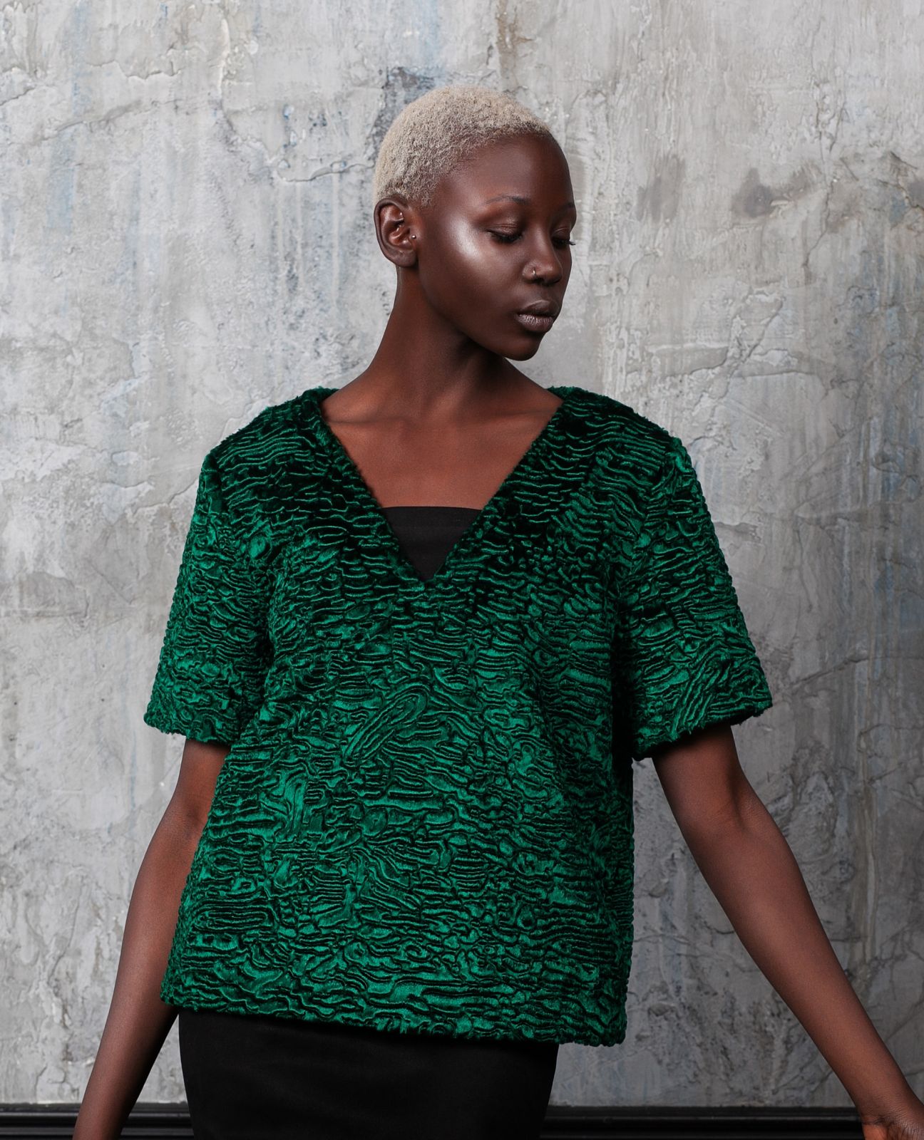 Photo #2 - Sweater eco fur Tissavel - astrakhan emerald