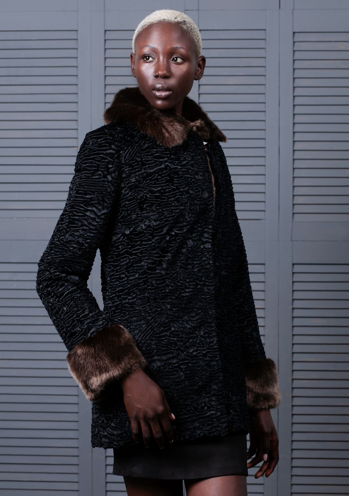 Photo #2 - Coat eco fur Tissavel - astrakhan obsidian