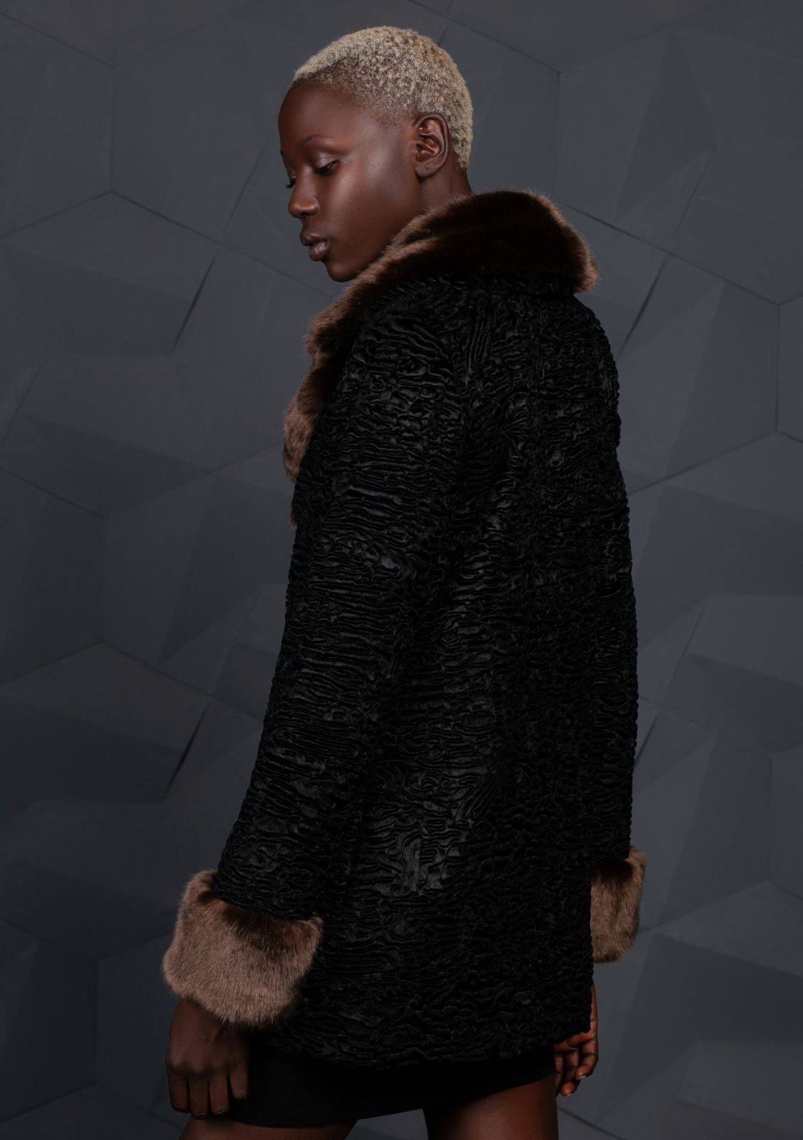 Photo #3 - Coat eco fur Tissavel - astrakhan obsidian