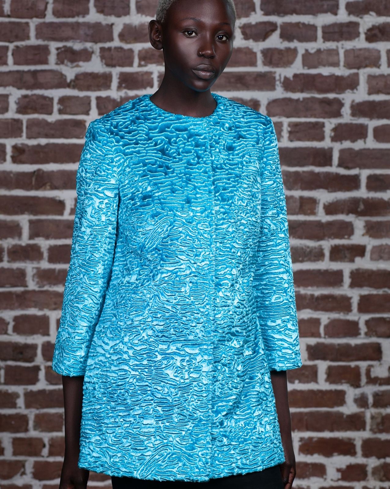 Photo #3 - Jacket eco fur Tissavel - astrakhan aquamarine