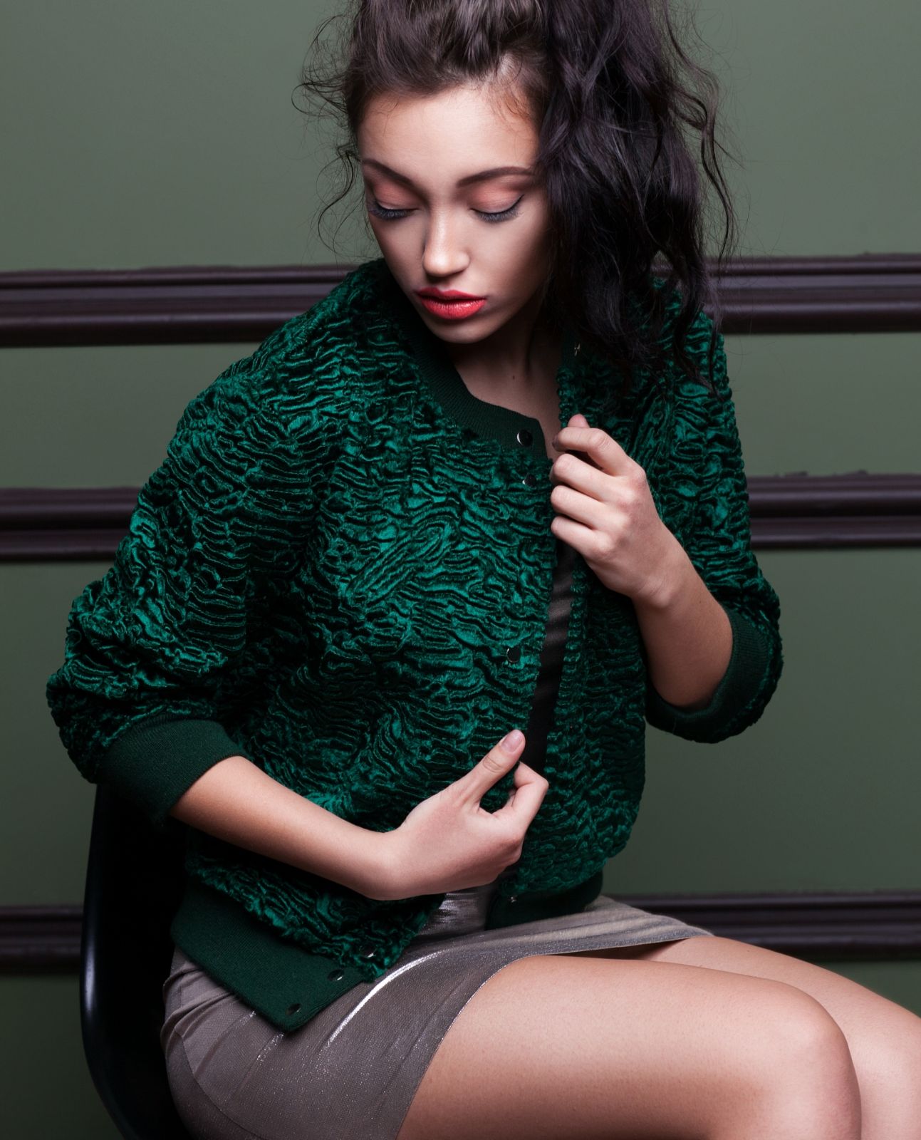 Photo #3 - Bomber eco fur Tissavel - astrakhan emerald