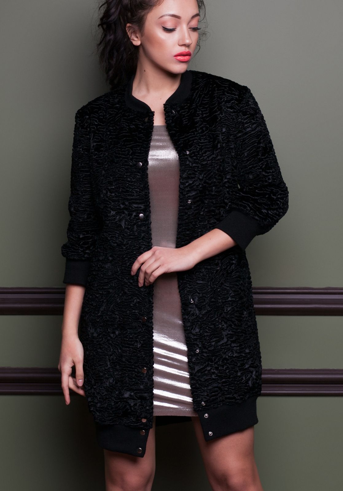 Photo #3 - Bomber eco fur Tissavel - astrakhan obsidian