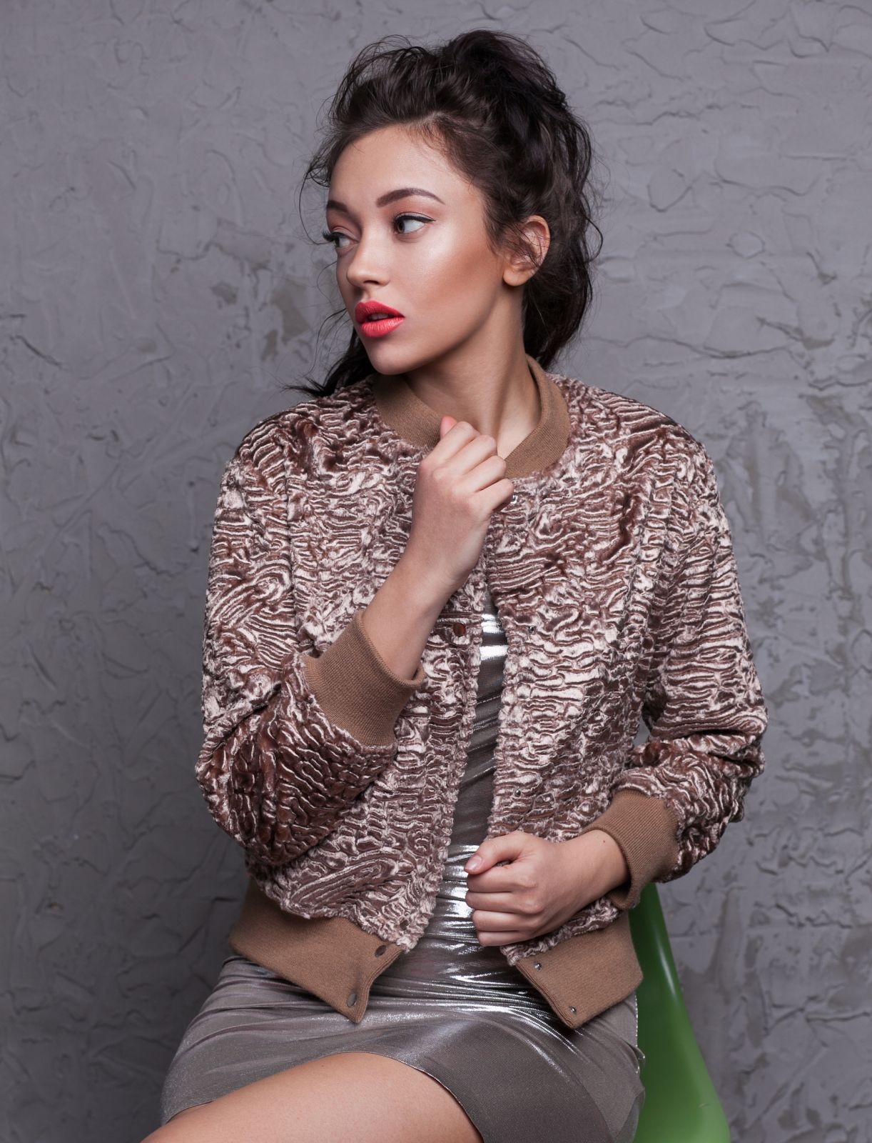 Photo #3 - Bomber eco fur Tissavel - astrakhan onyx