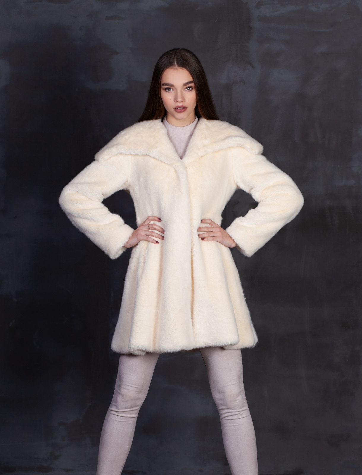 Photo #1 - Coat eco fur Tissavel - mink pearl