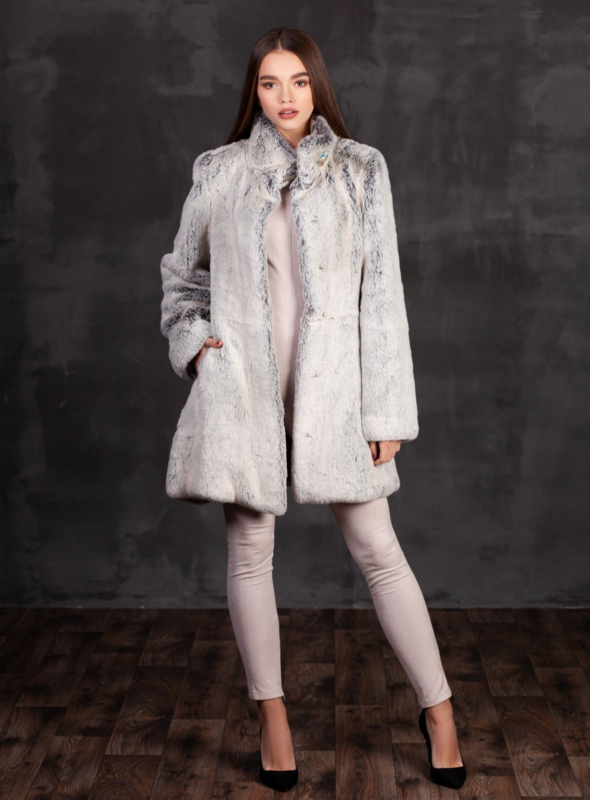 Photo #1 - Coat eco fur Tissavel - chinchilla diamond