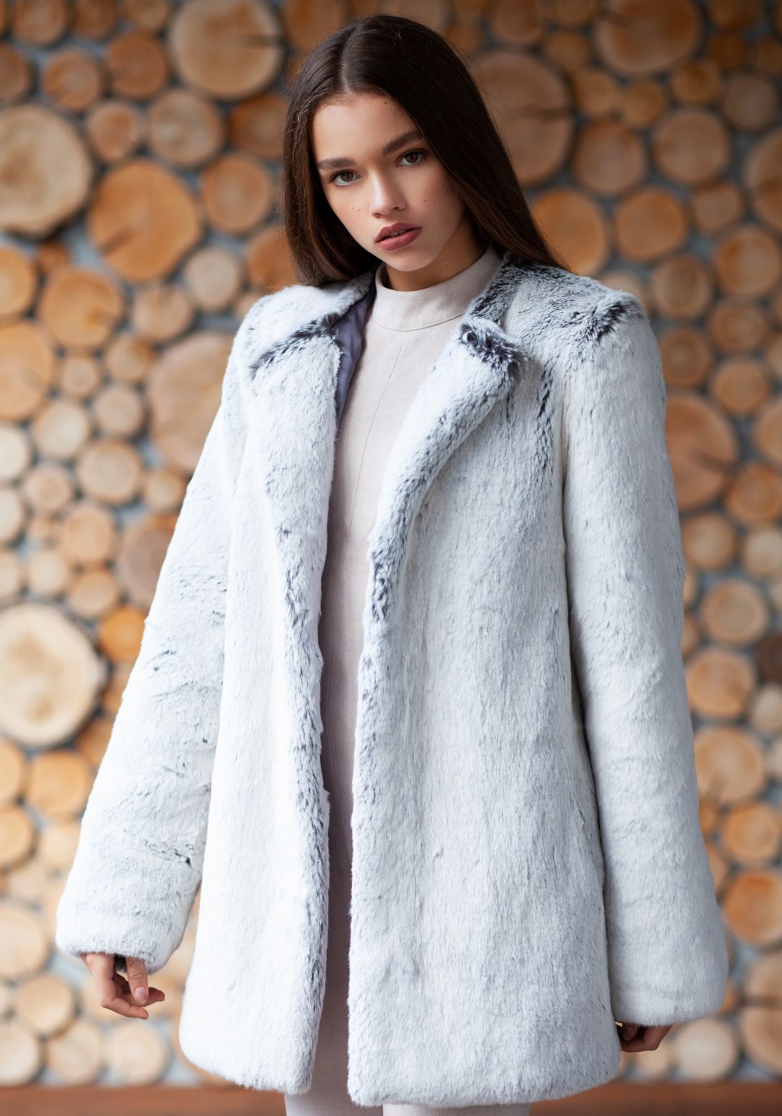 Photo #3 - Coat eco fur Tissavel - chinchilla diamond