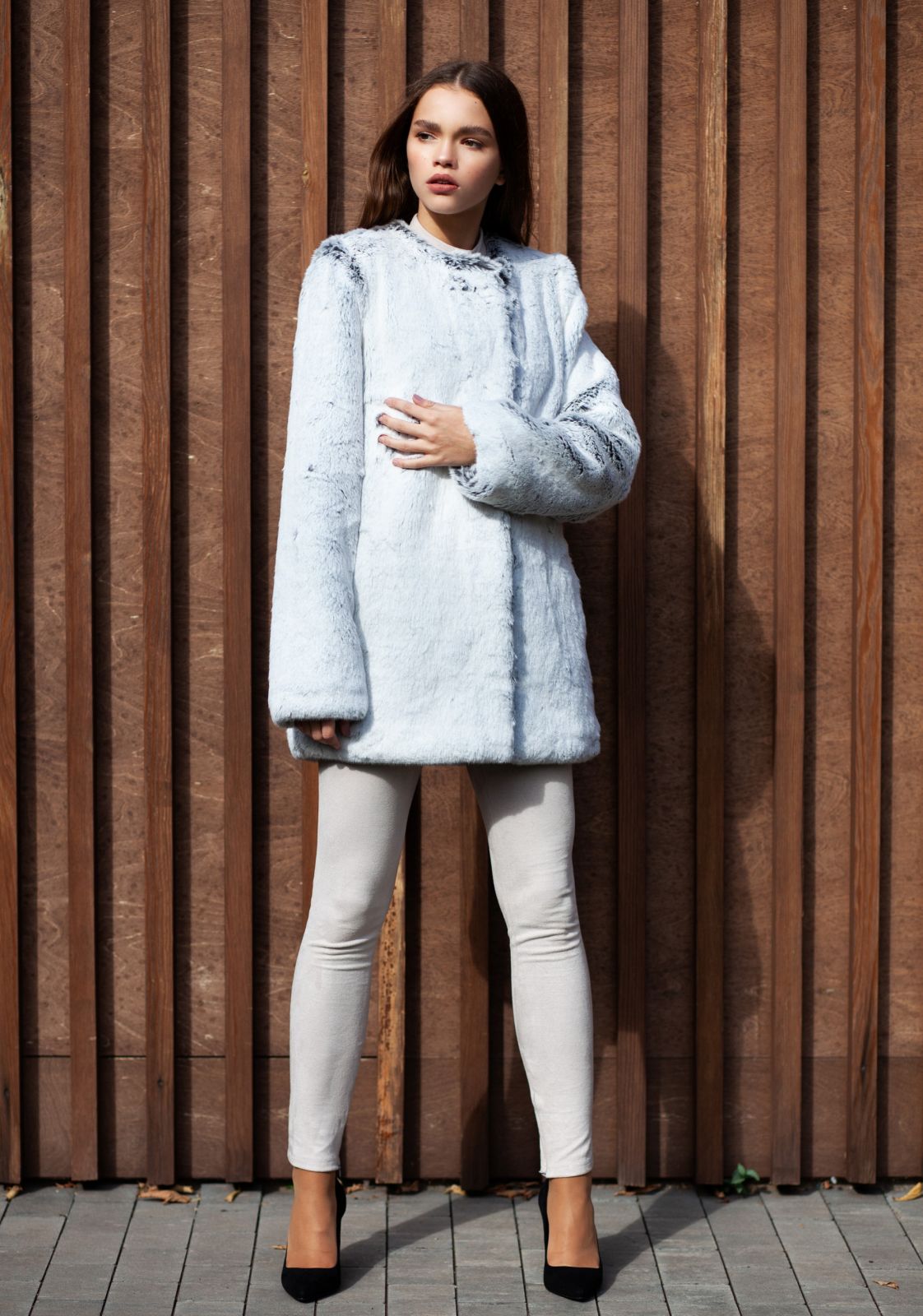 Photo #2 - Coat eco fur Tissavel - chinchilla diamond