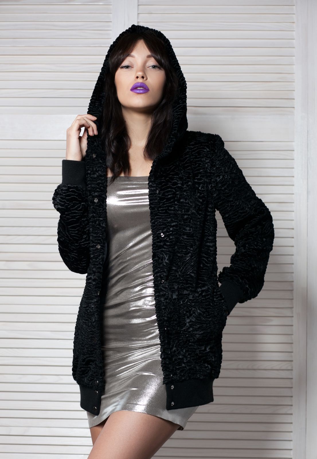 Photo #1 - Bomber eco fur Tissavel - astrakhan obsidian