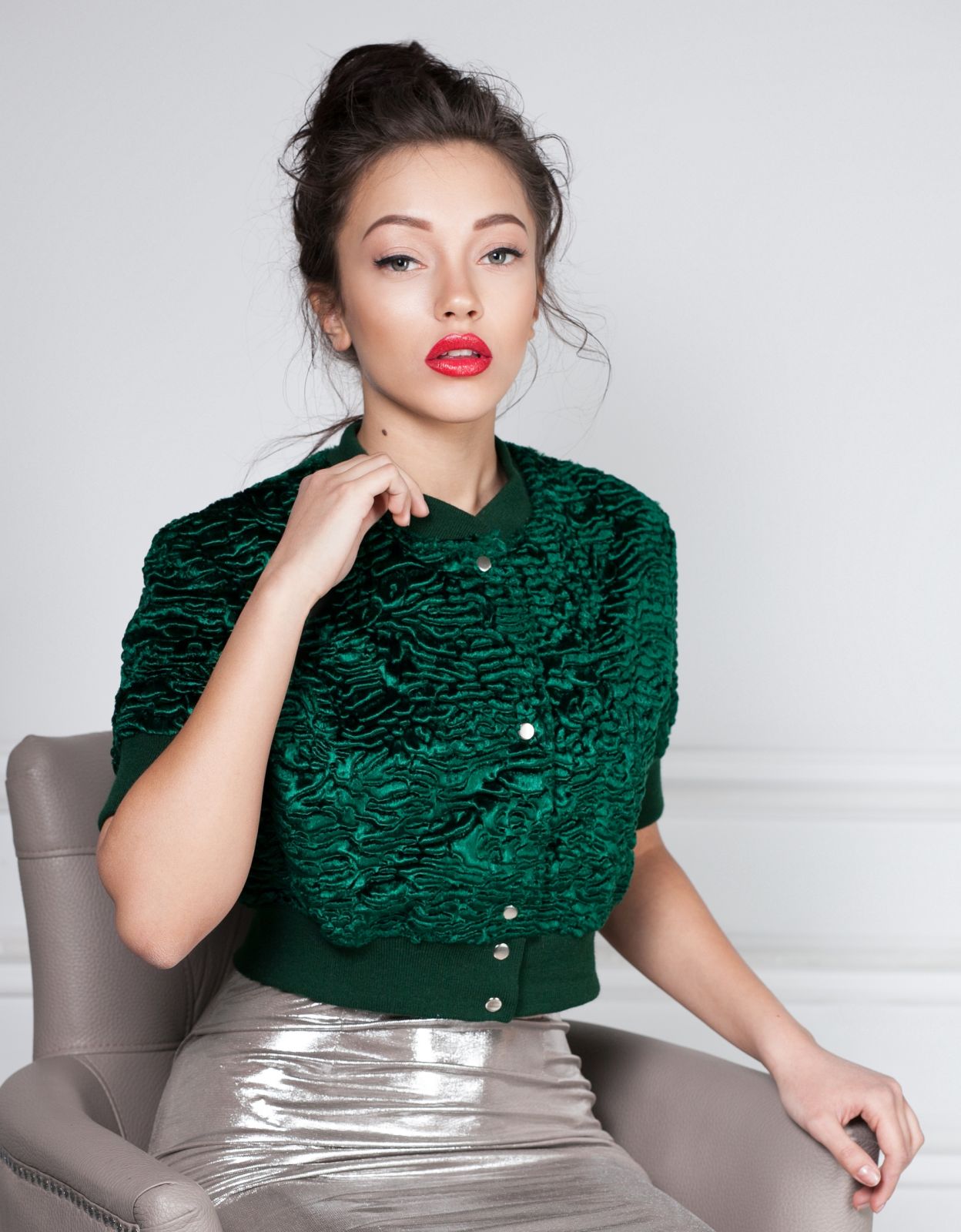 Photo #2 - Bomber eco fur Tissavel - astrakhan emerald