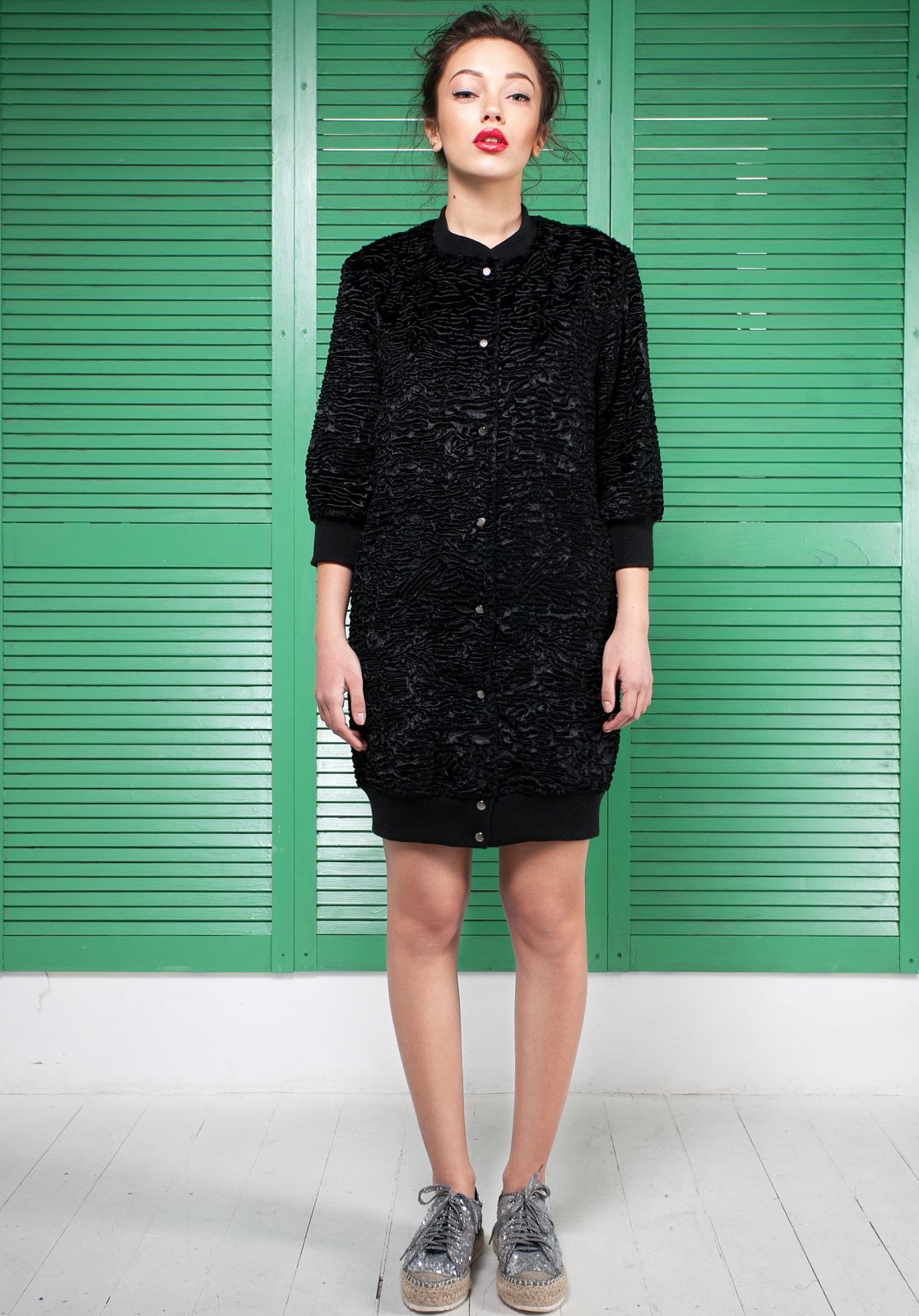 Photo #1 - Bomber eco fur Tissavel - astrakhan obsidian