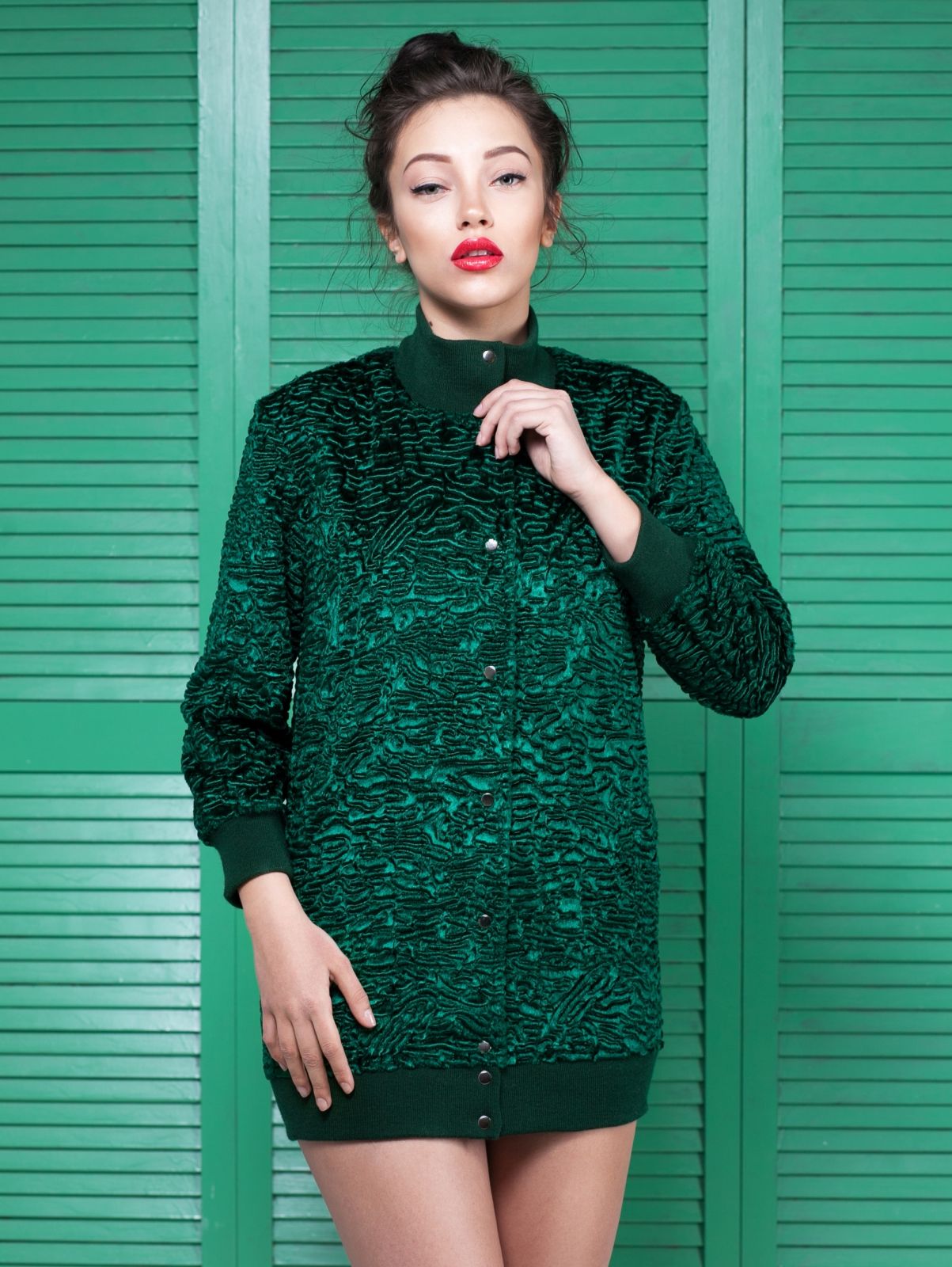 Photo #2 - Bomber eco fur Tissavel - astrakhan emerald