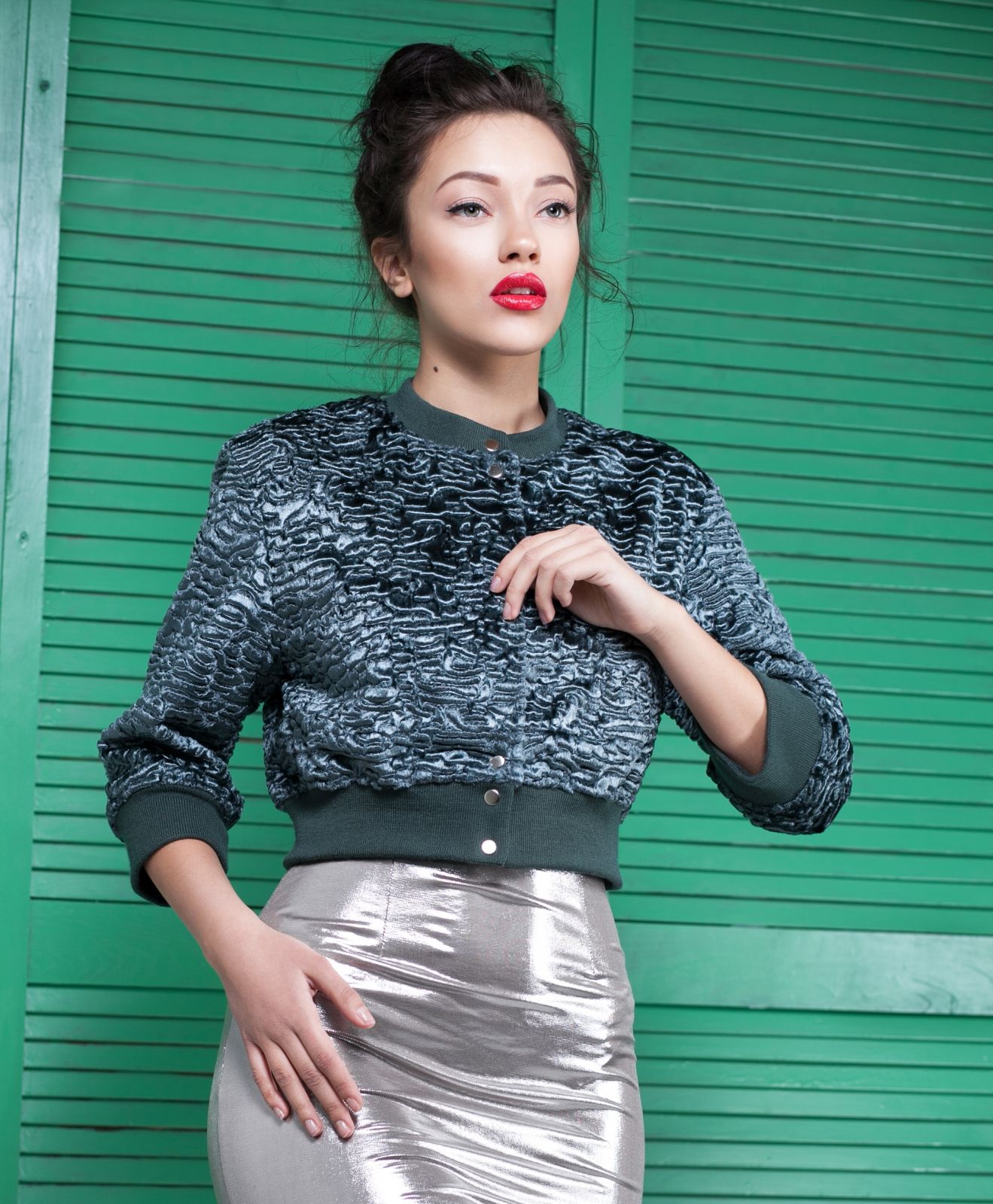 Photo #2 - Bomber eco fur Tissavel - astrakhan marengo