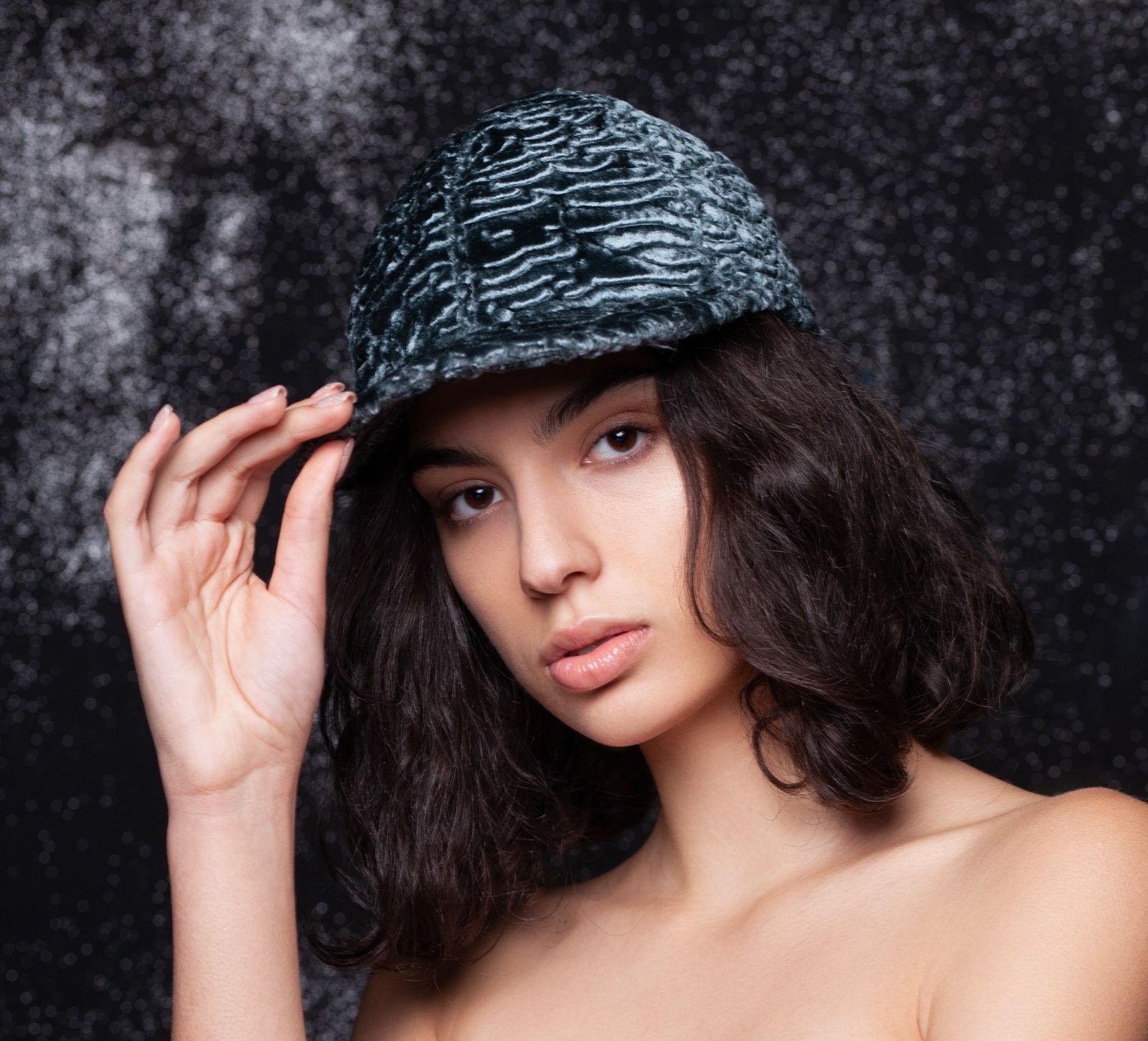 Photo #2 - Baseball hat eco fur Tissavel - astrakhan marengo