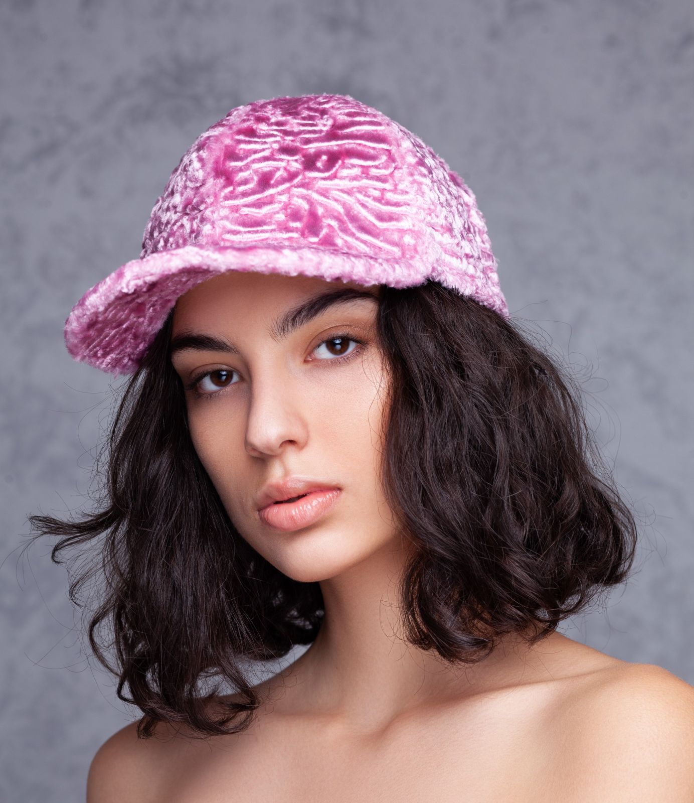 Photo #1 - Baseball hat eco fur Tissavel - astrakhan quartz