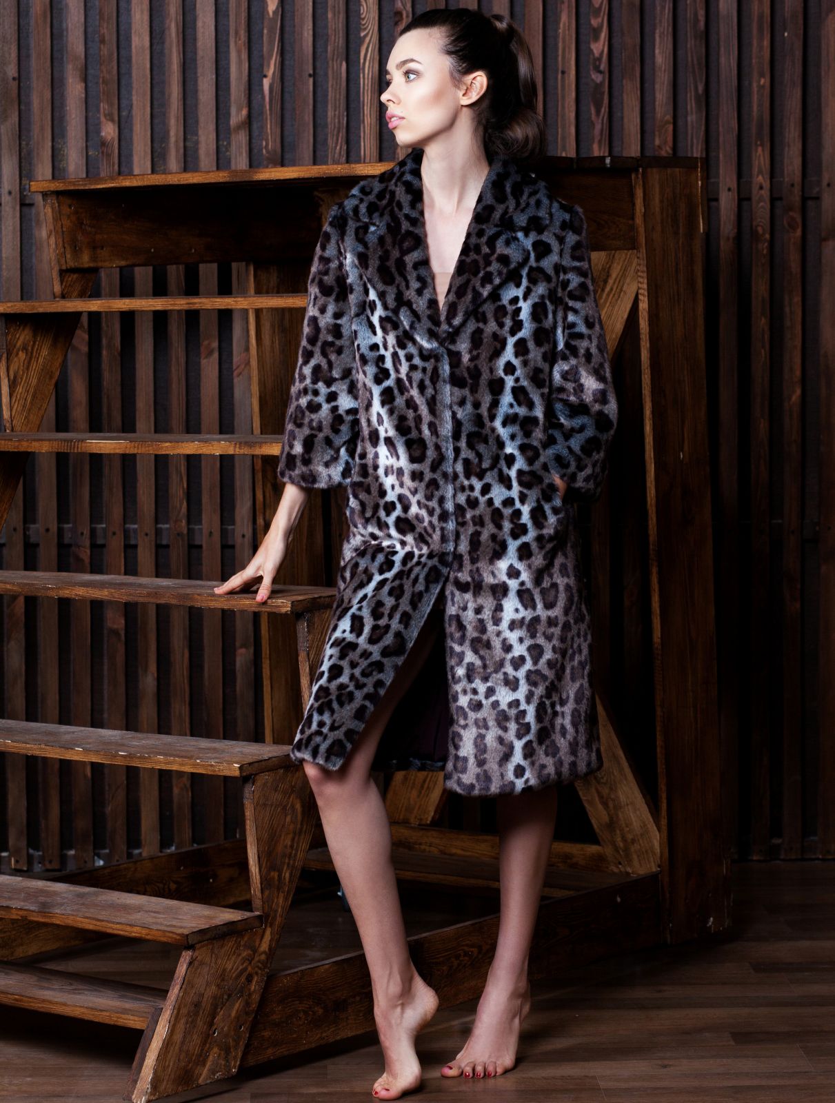 Photo #4 - Jacket eco fur Tissavel - snow leopard