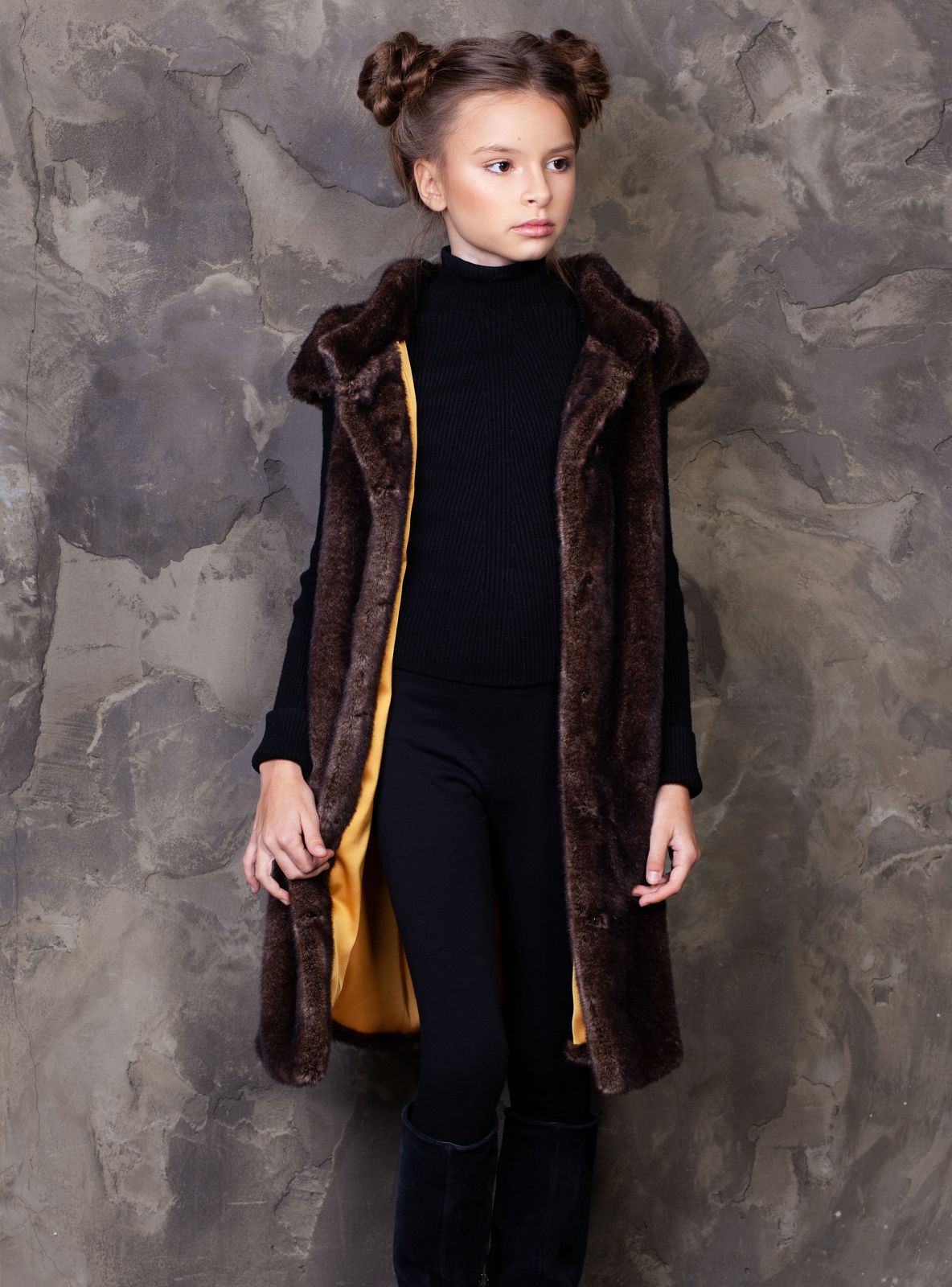 Photo #1 - Kids vest eco fur Tissavel - mink cappuccino