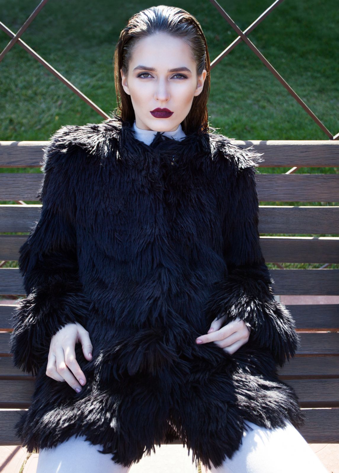 Photo #2 - Coat eco fur Tissavel - lama obsidian