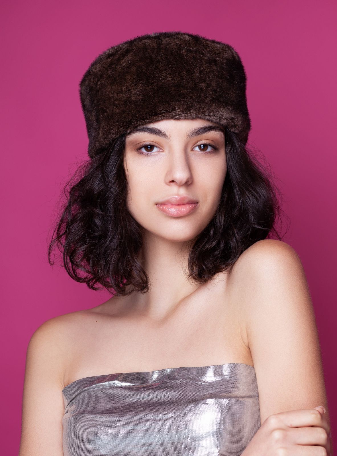 Photo #1 - Hat eco fur Tissavel - mink cappuccino