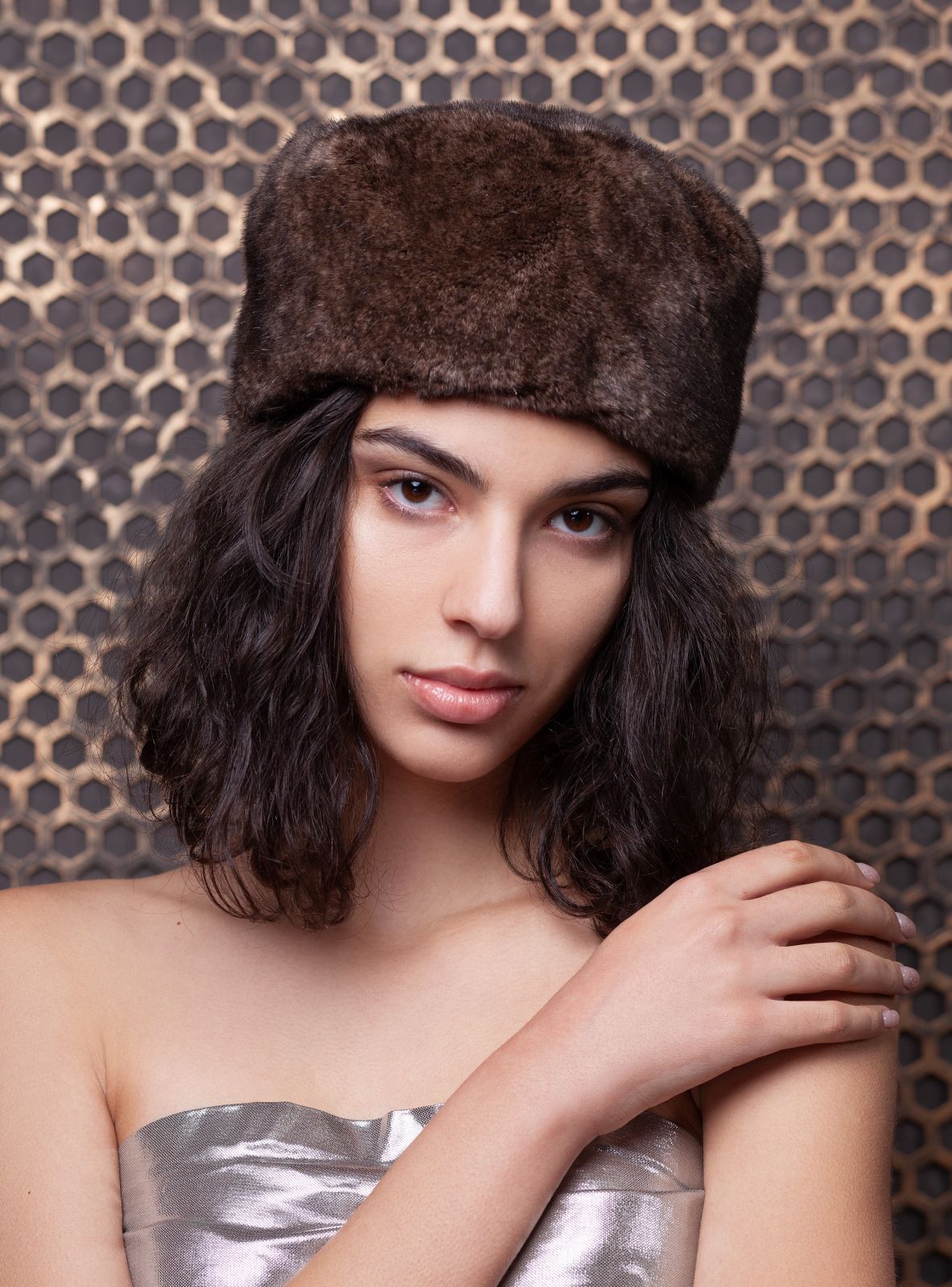 Photo #2 - Hat eco fur Tissavel - mink cappuccino