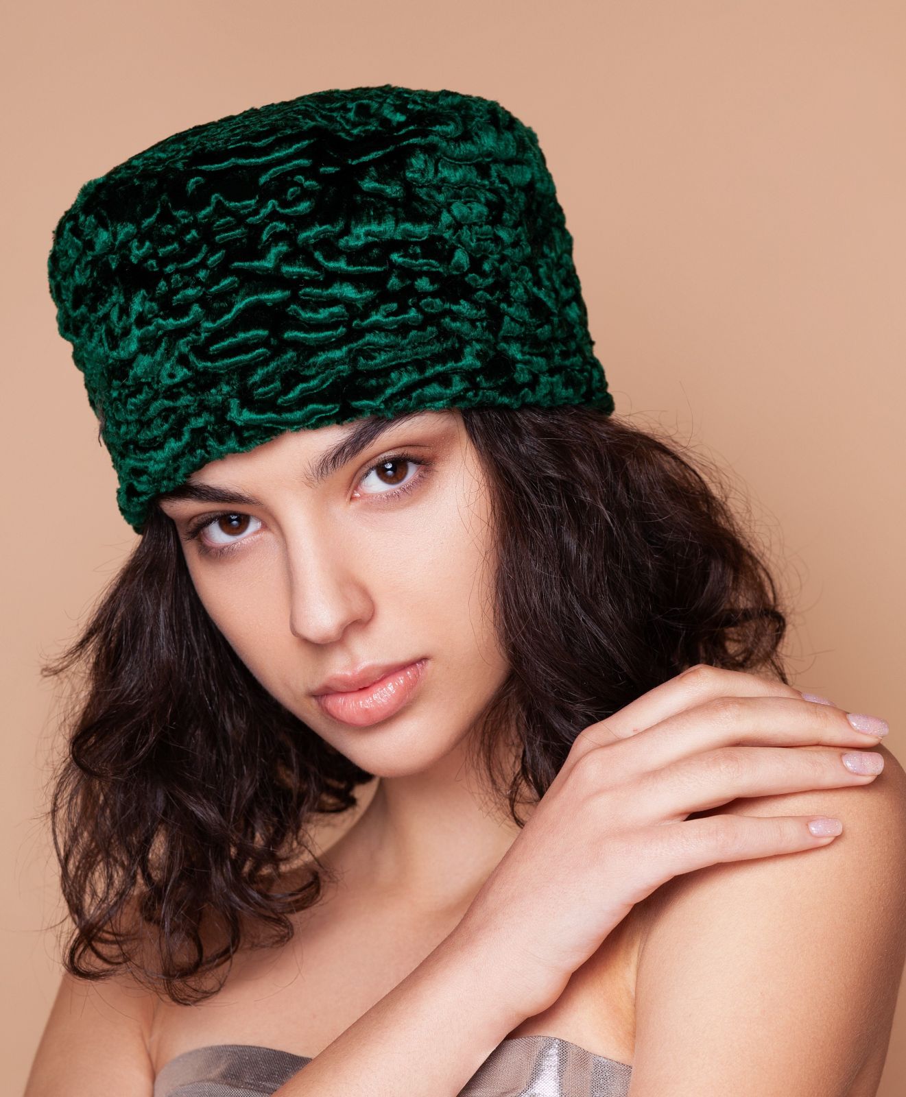 Photo #1 - Hat eco fur Tissavel - astrakhan emerald