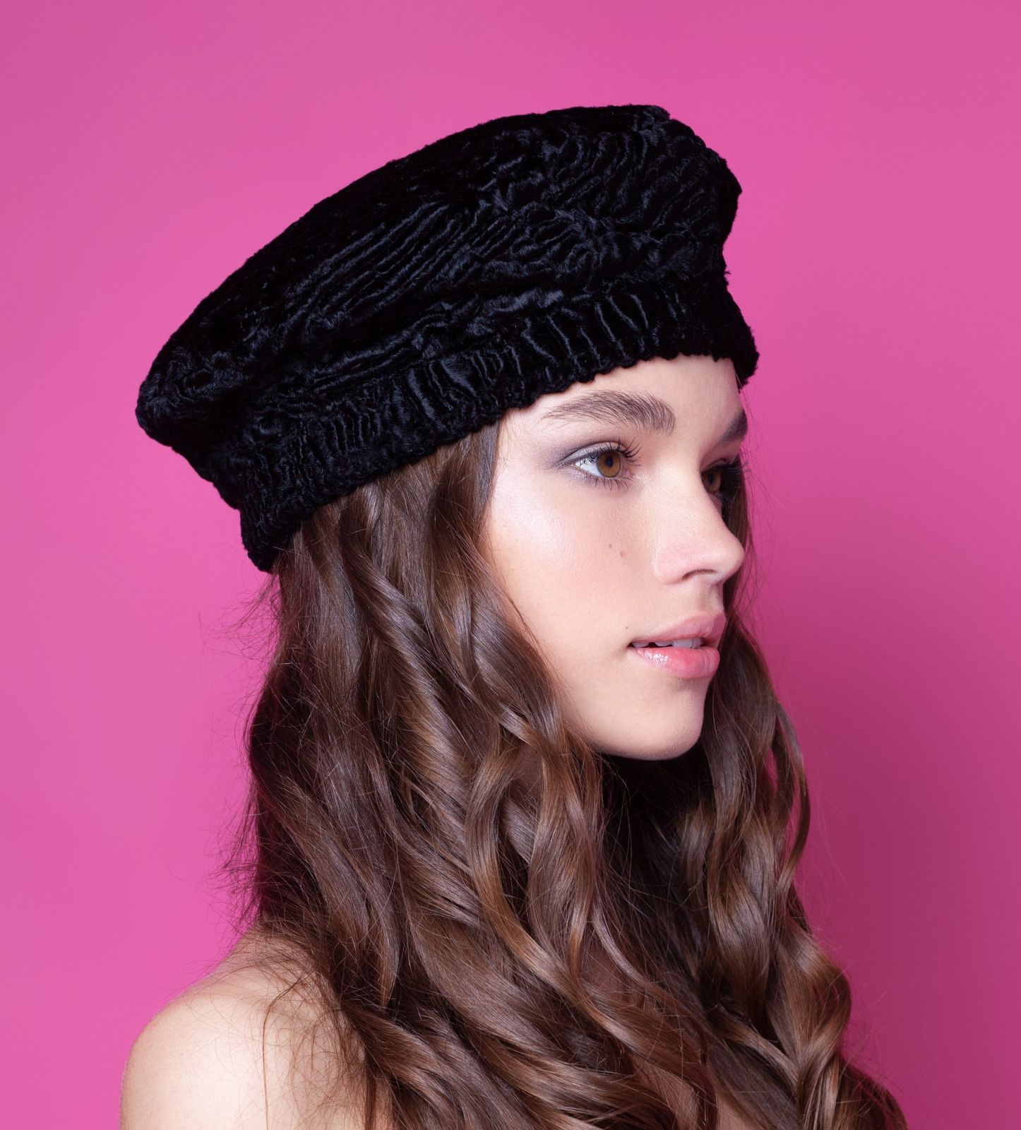 Photo #1 - Beret eco fur Tissavel - astrakhan obsidian