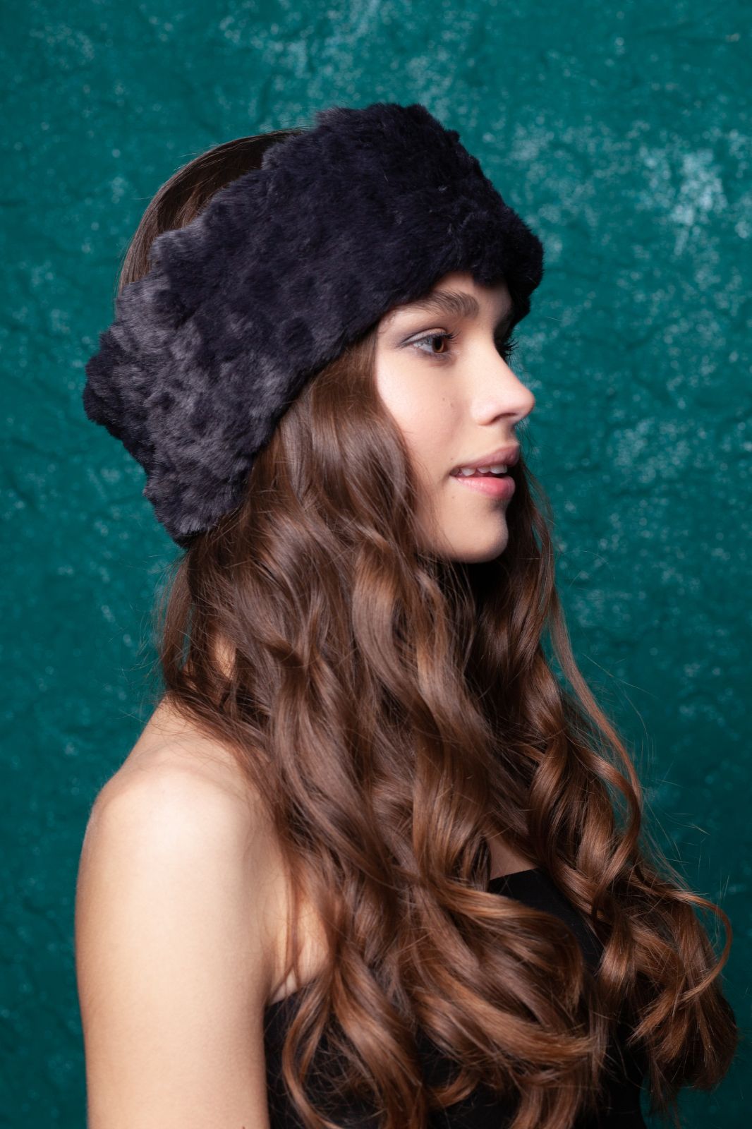 Photo #1 - Headband eco fur Tissavel - chinchilla knitted graphite
