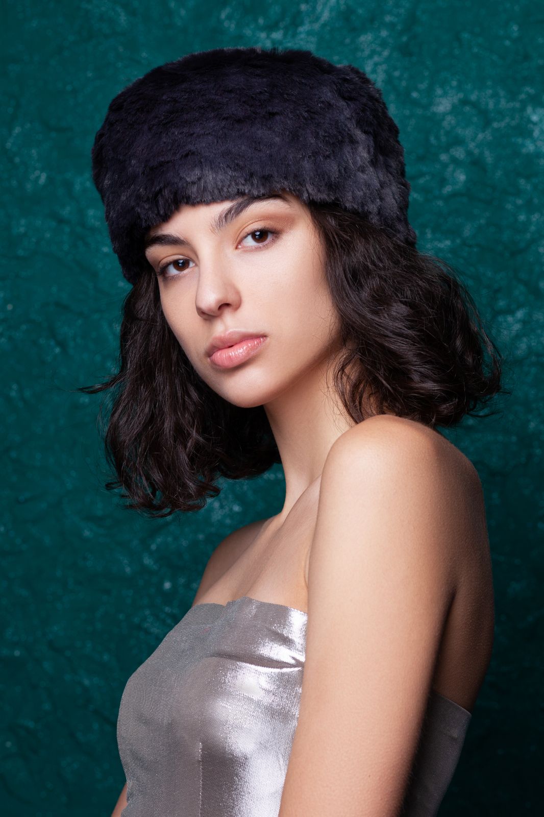 Photo #2 - Headband eco fur Tissavel - chinchilla knitted graphite