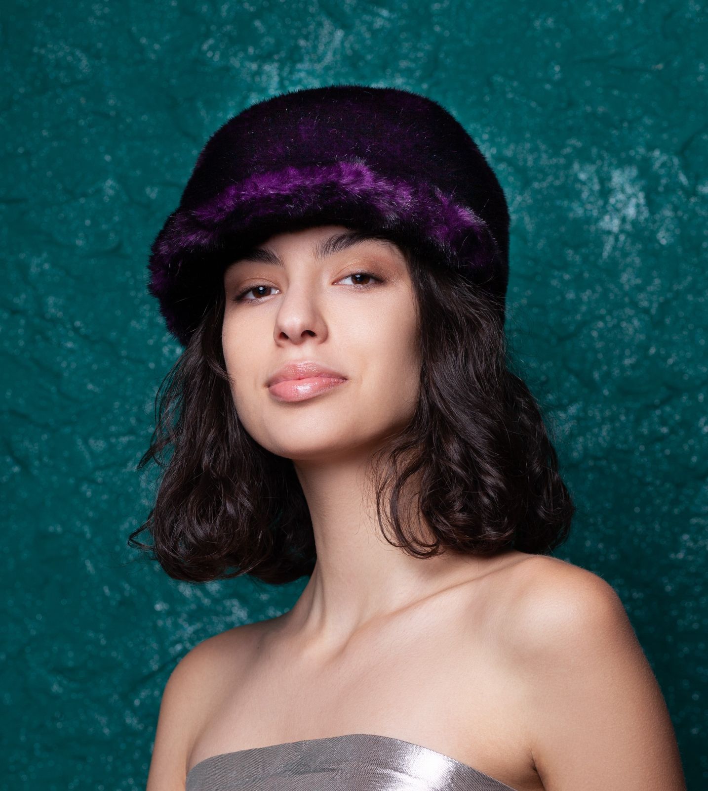 Photo #2 - Cap eco fur Tissavel - mink amethyst